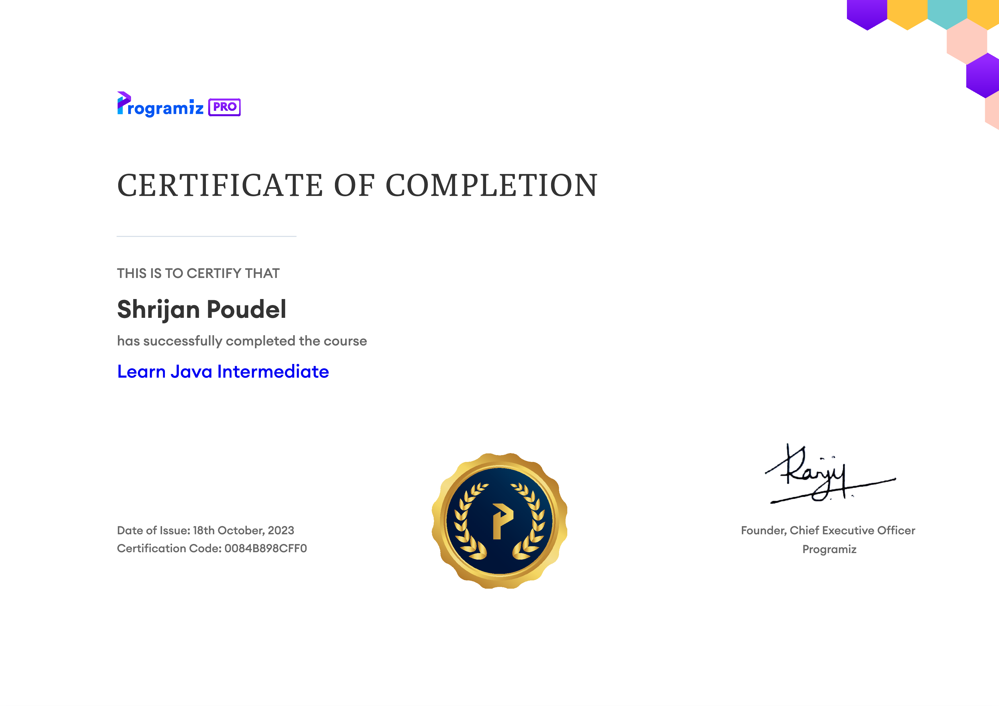User Certificate