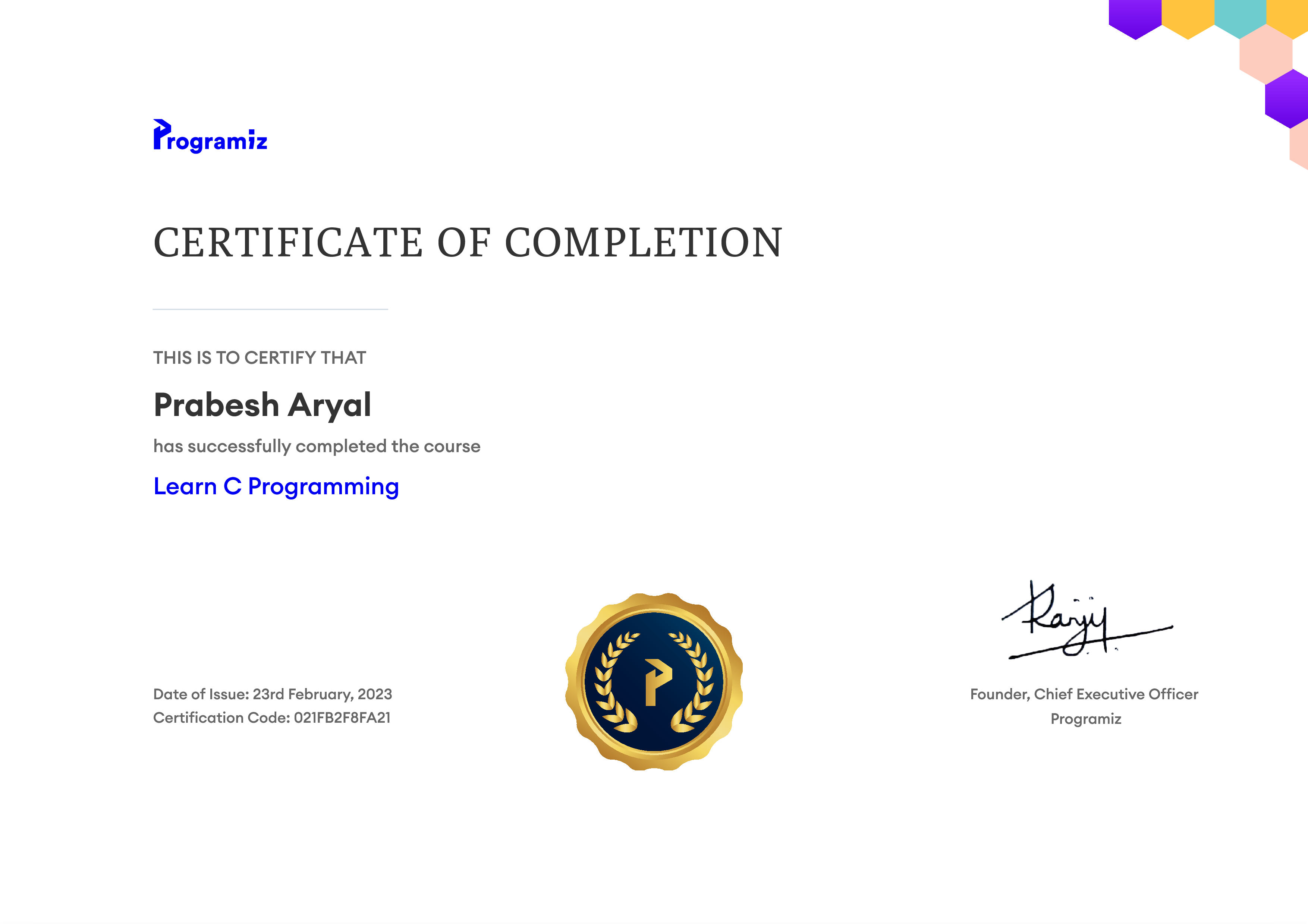 User Certificate