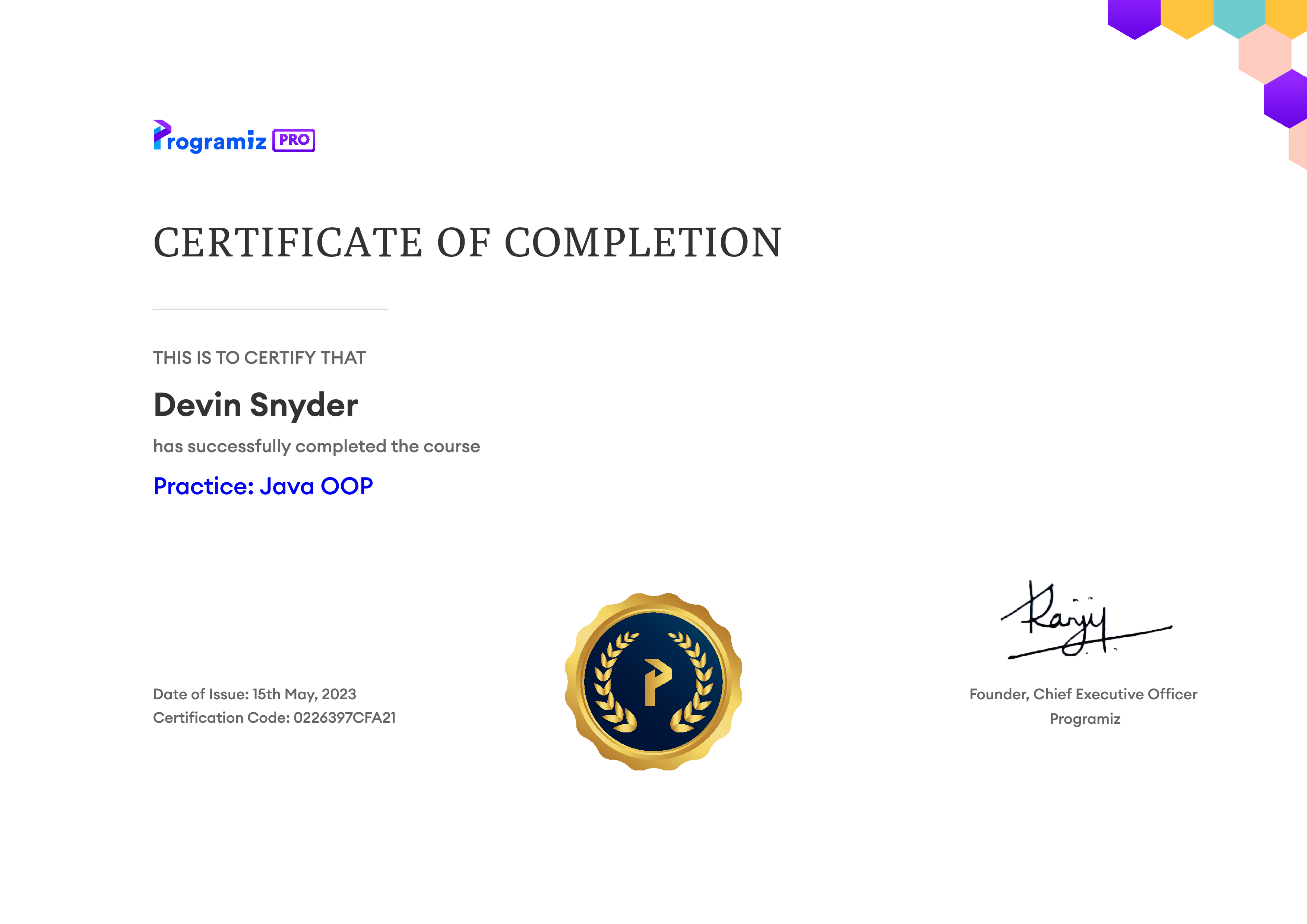 User Certificate