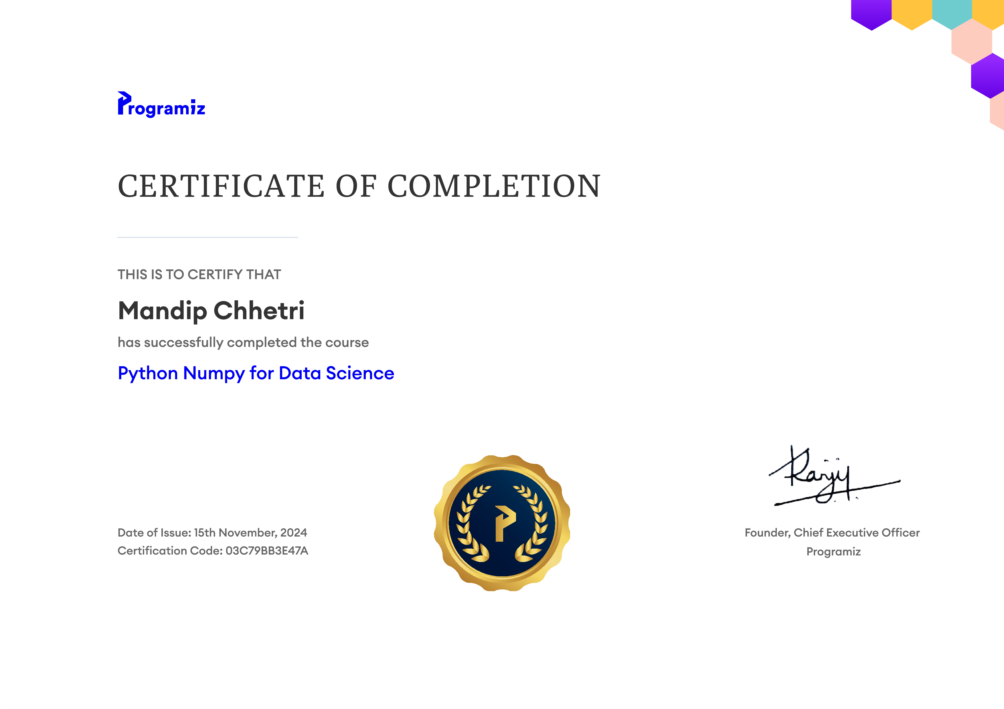 User Certificate