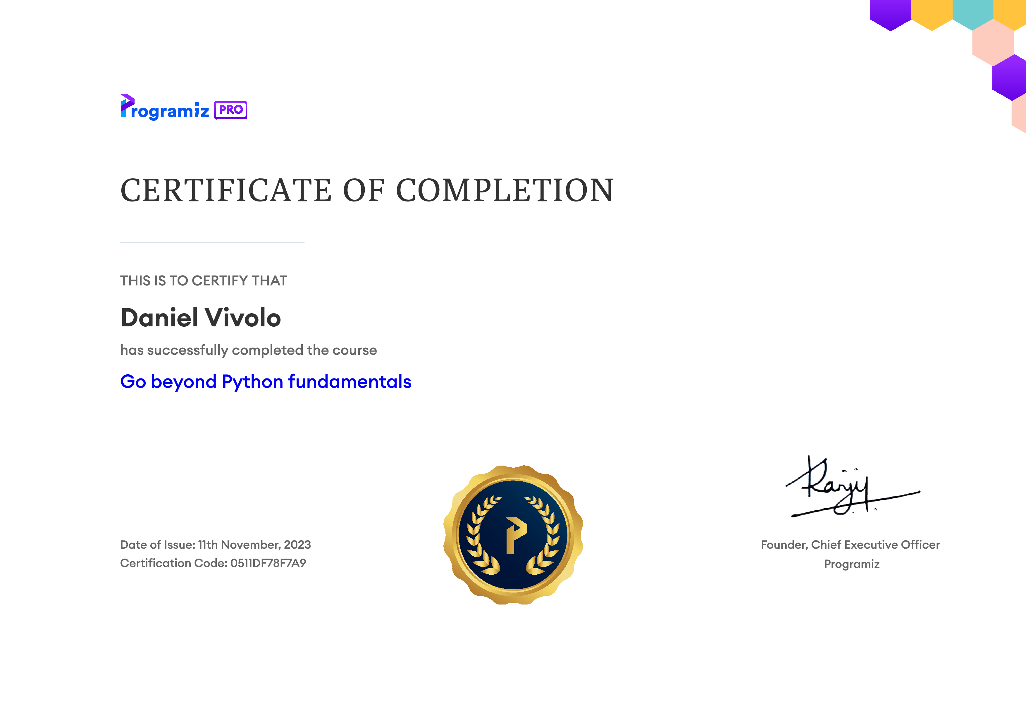 User Certificate