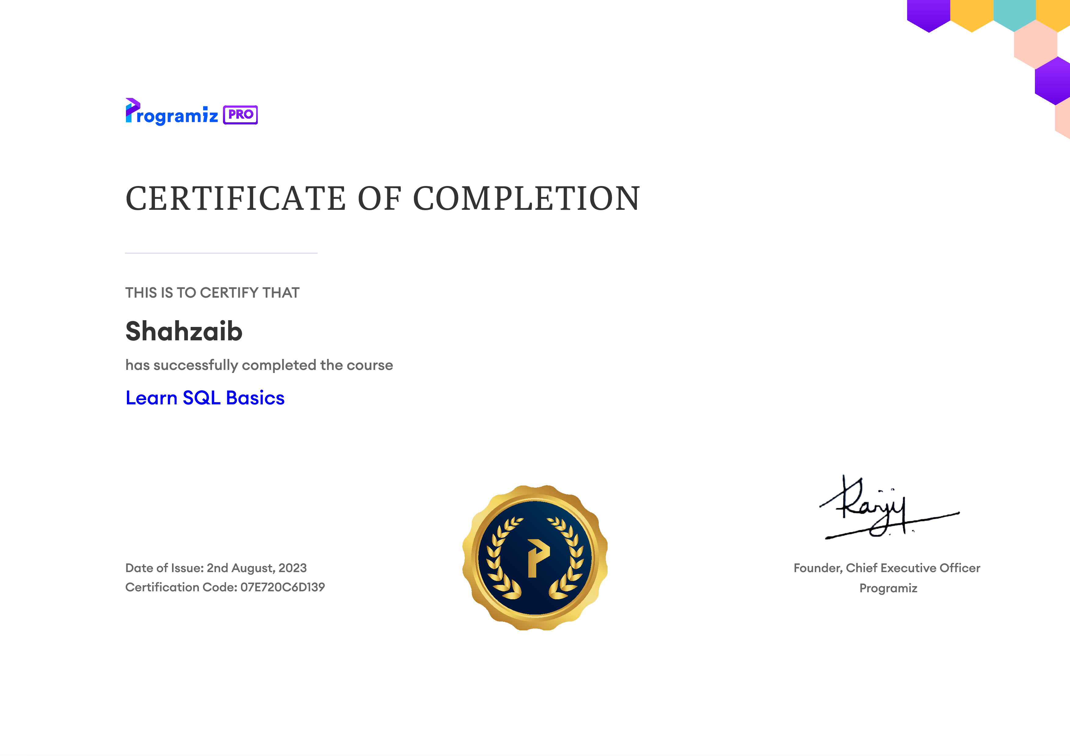 User Certificate