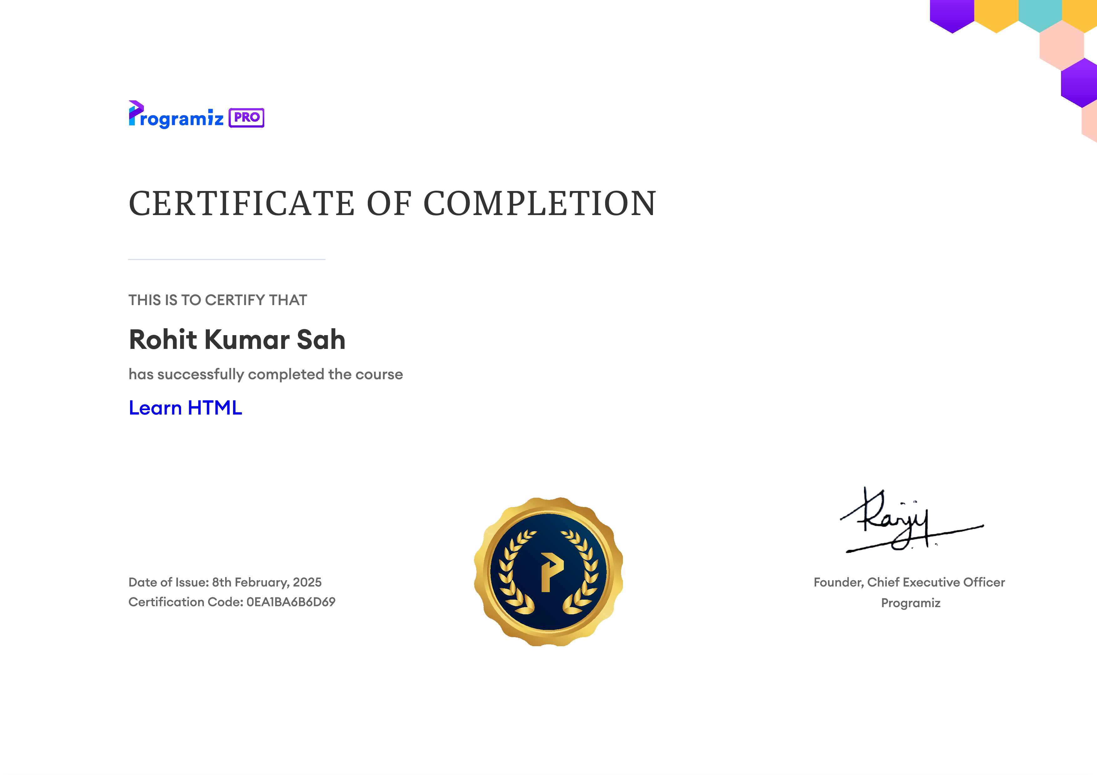 User Certificate