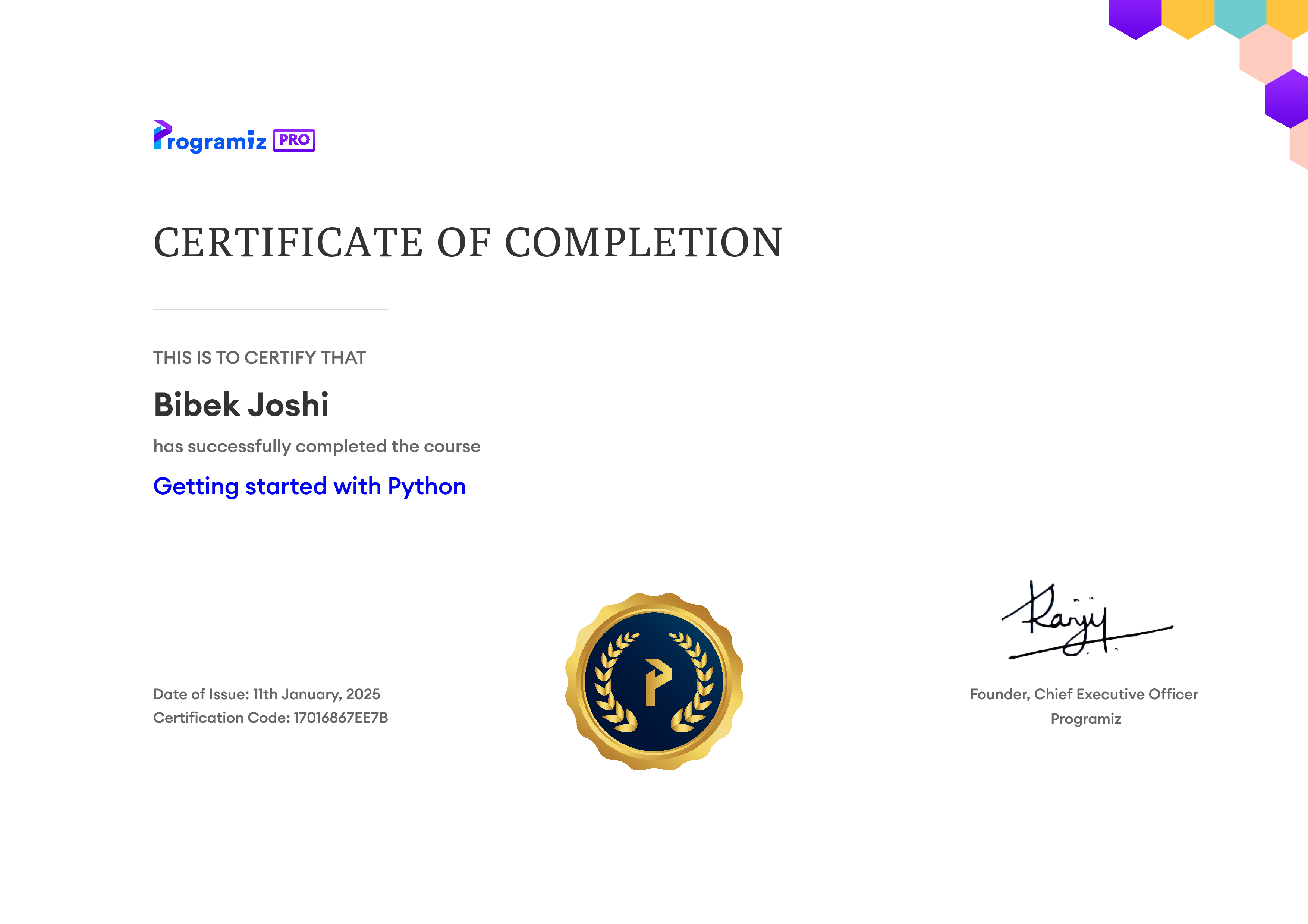 User Certificate