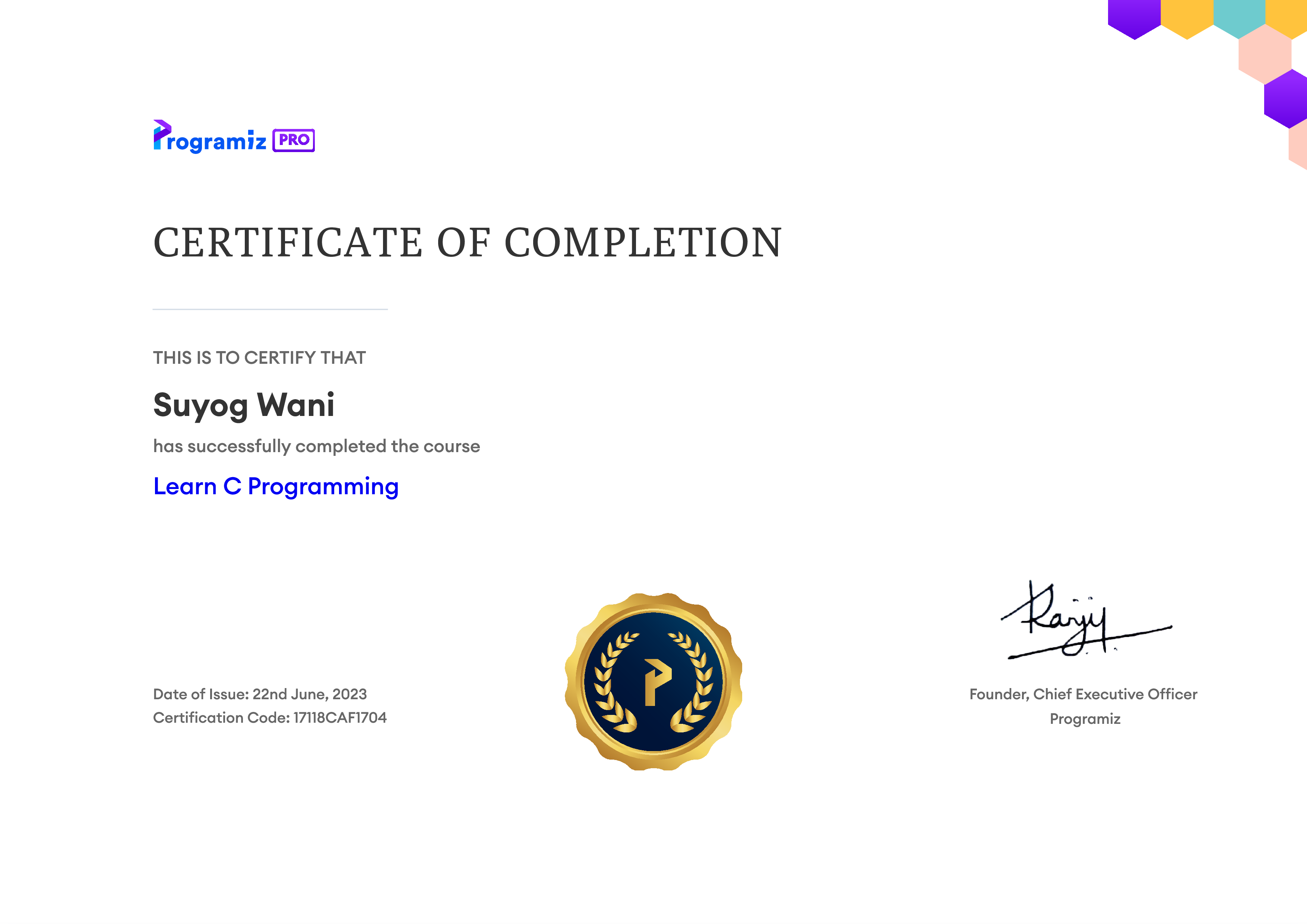 User Certificate