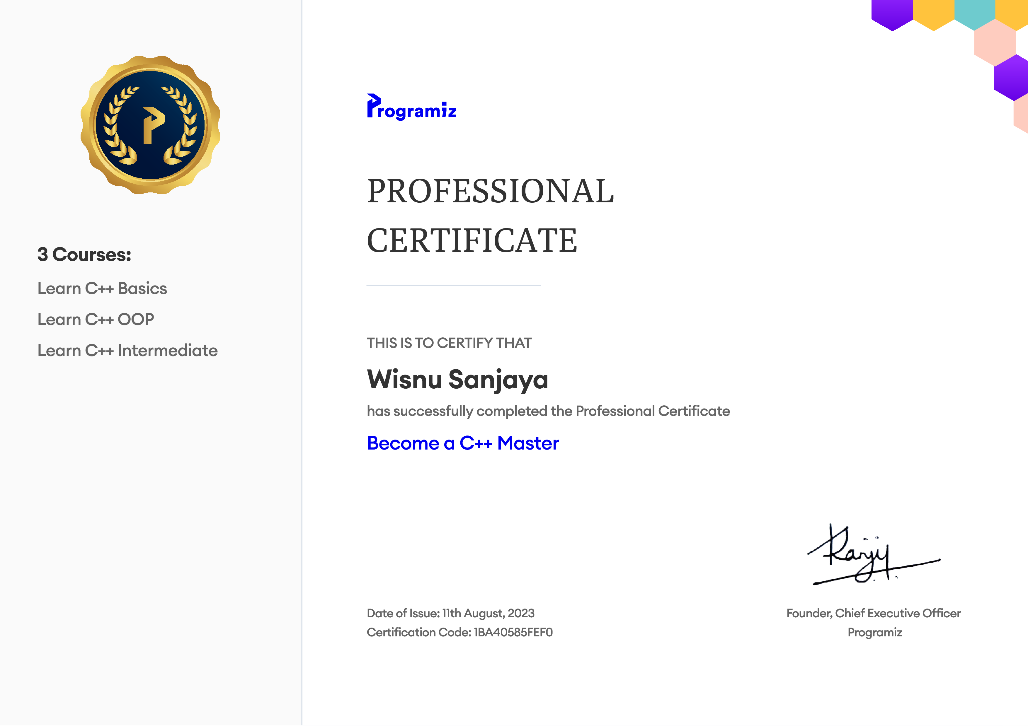 User Certificate