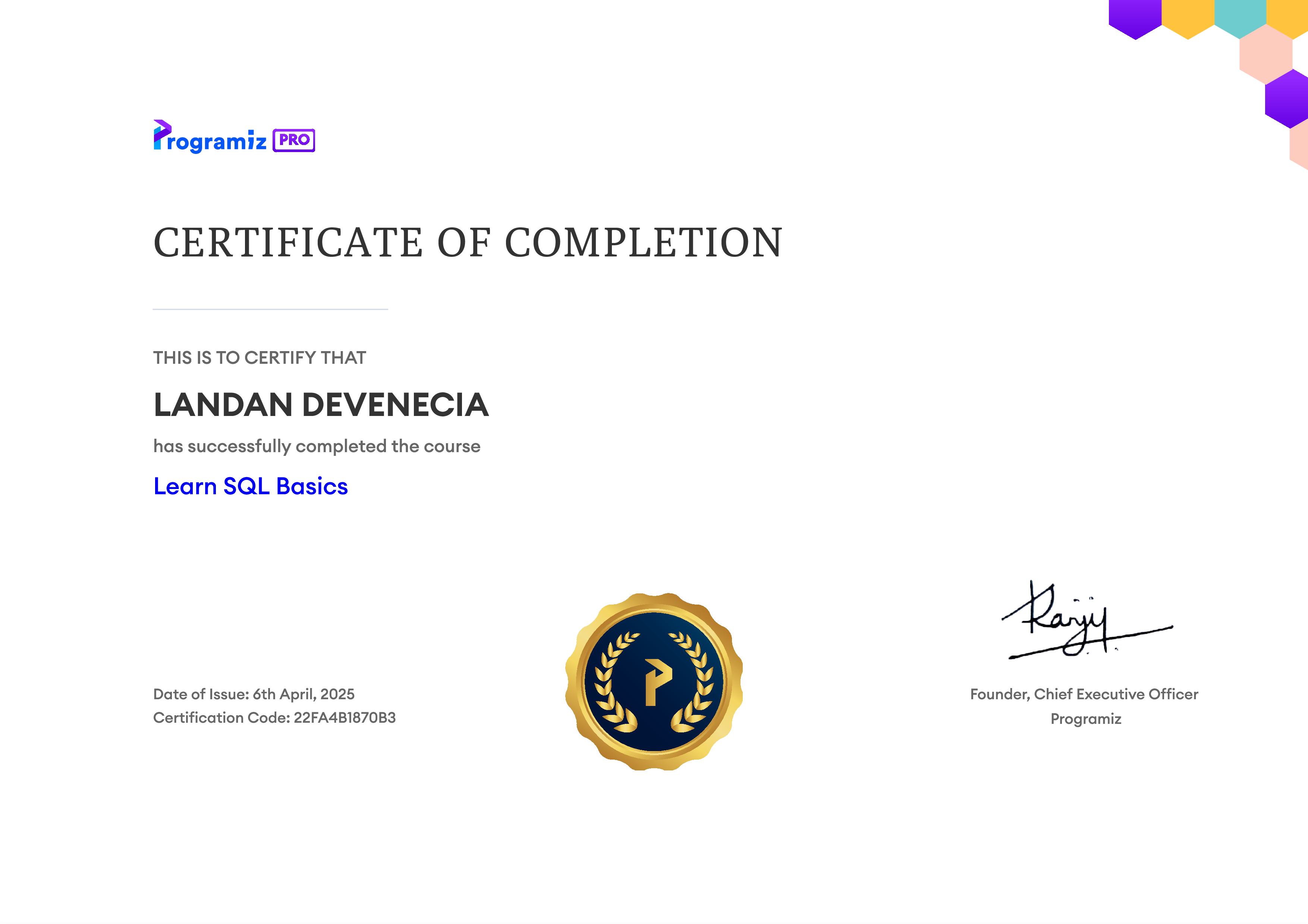User Certificate