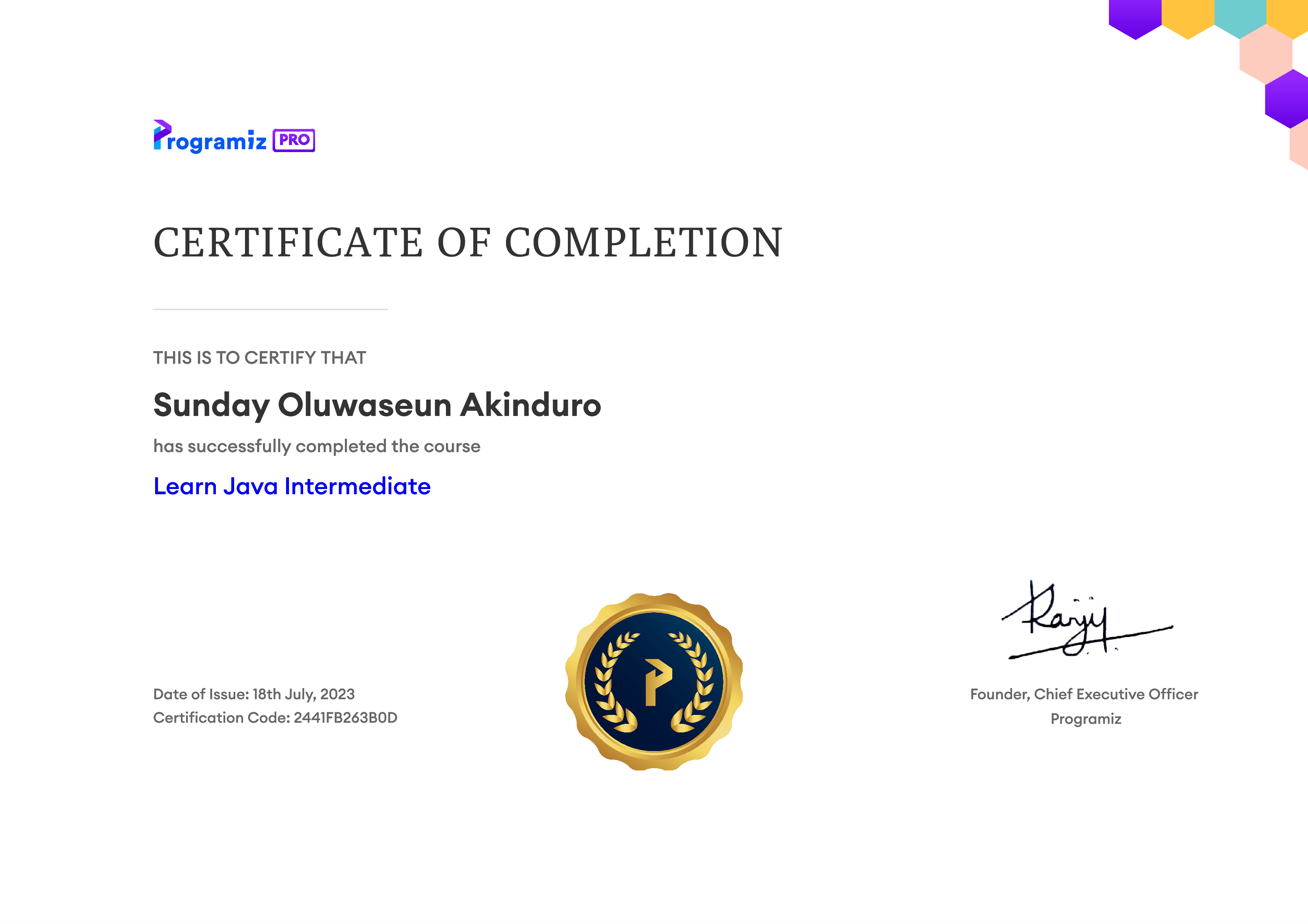 User Certificate