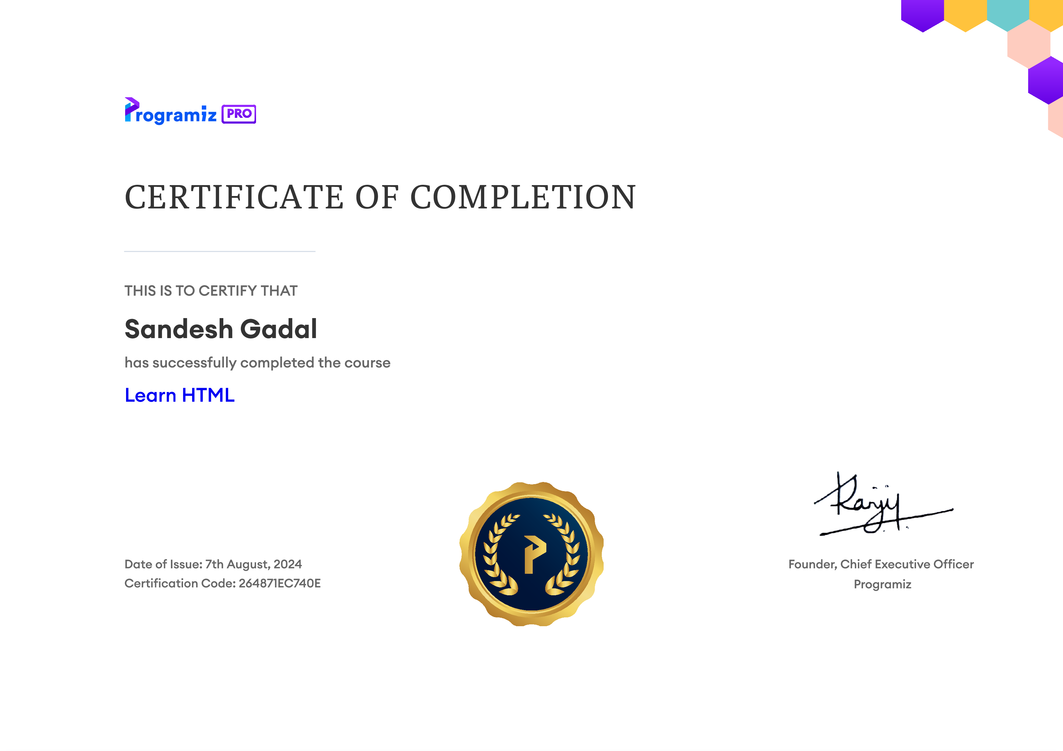 User Certificate