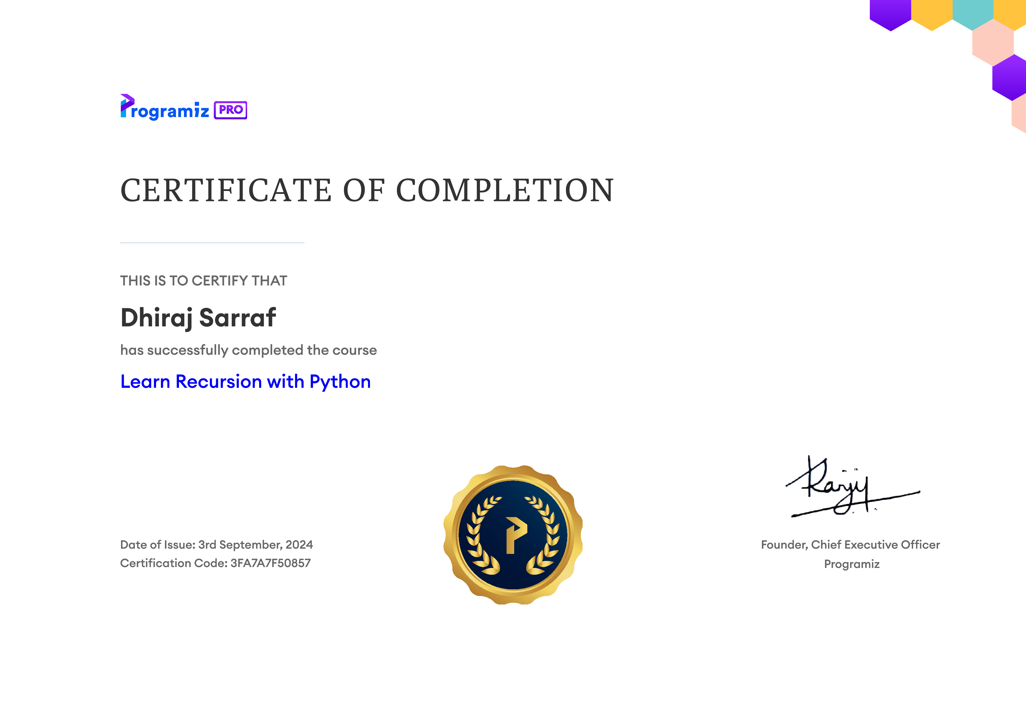User Certificate