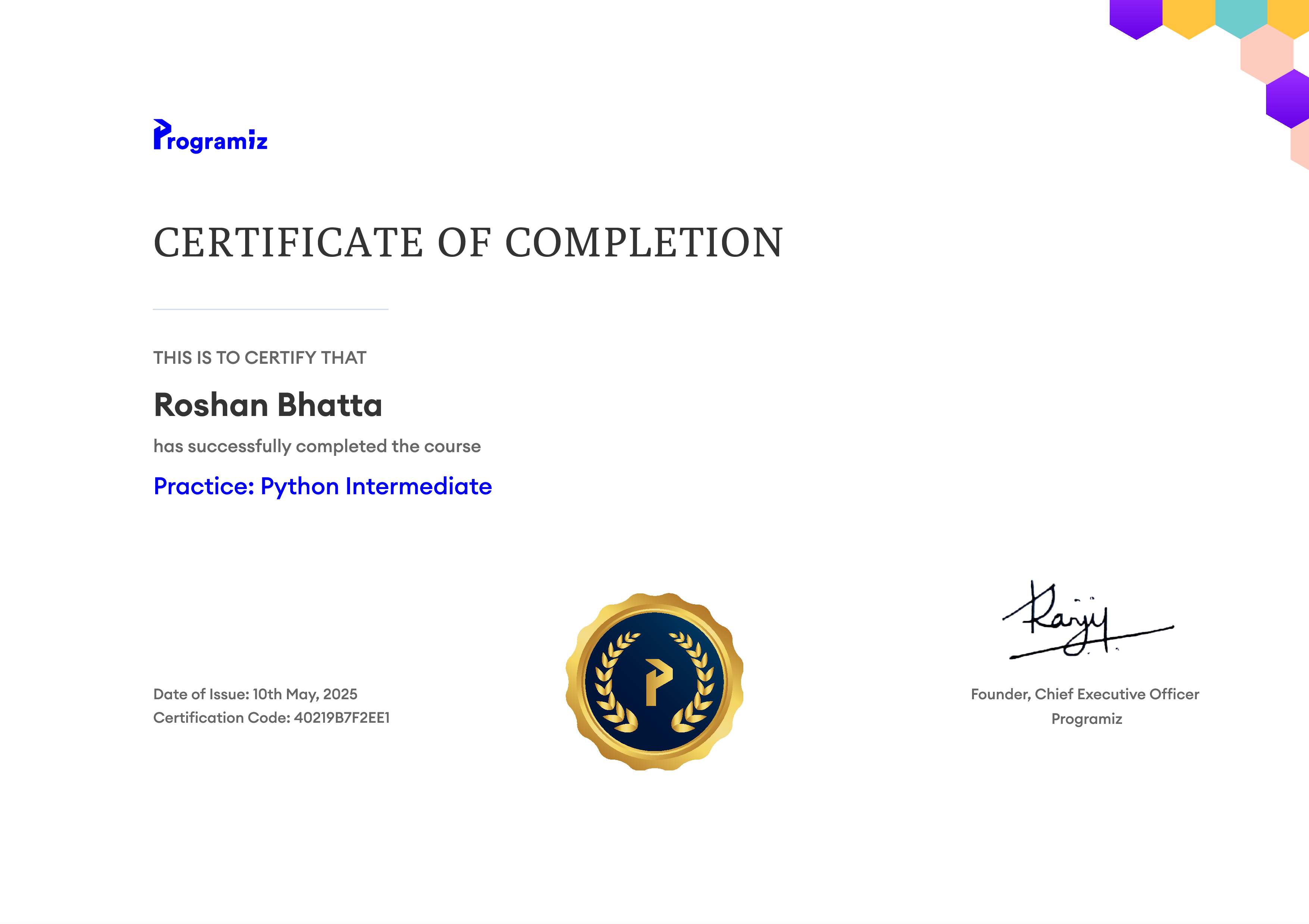 User Certificate