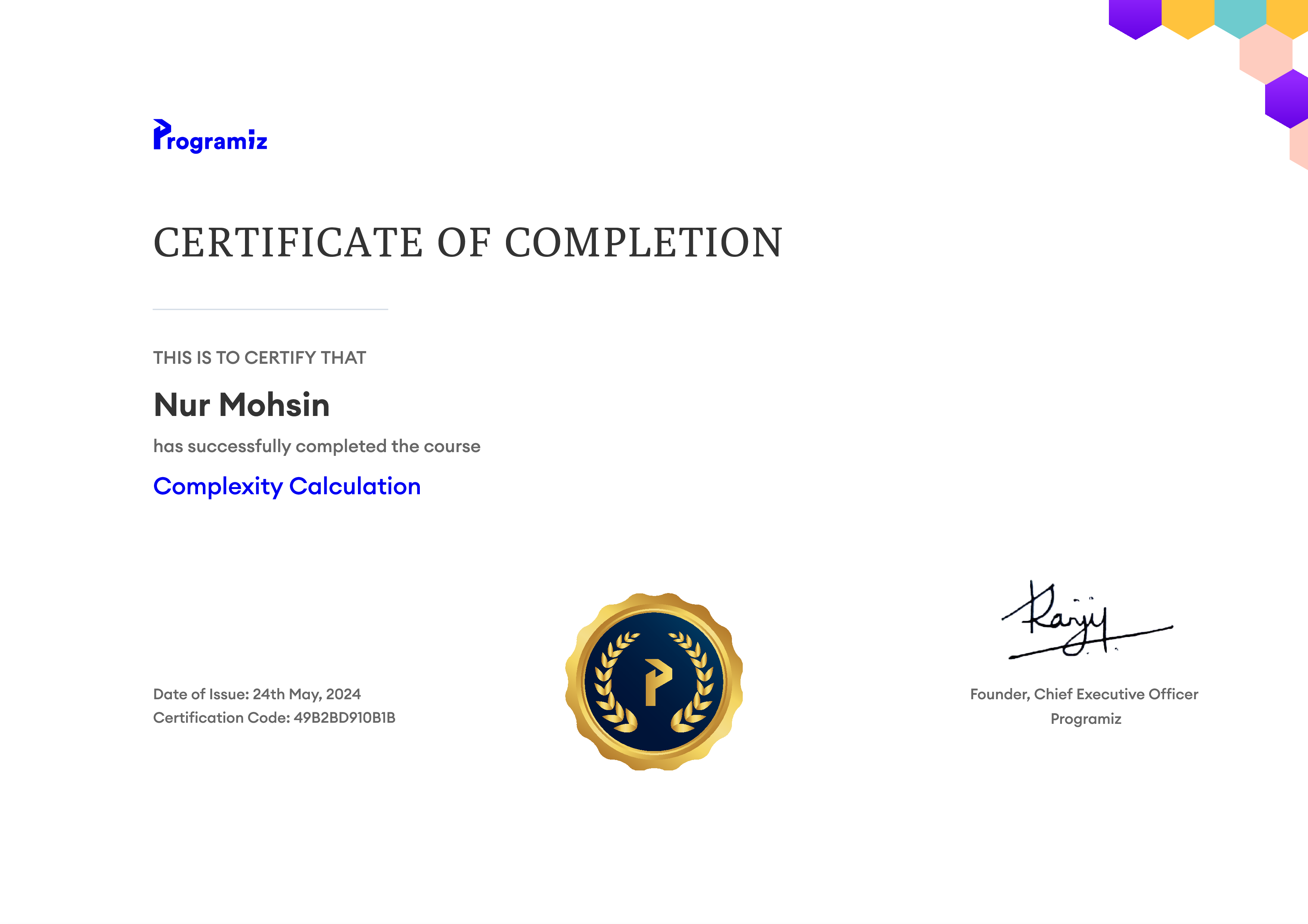 User Certificate