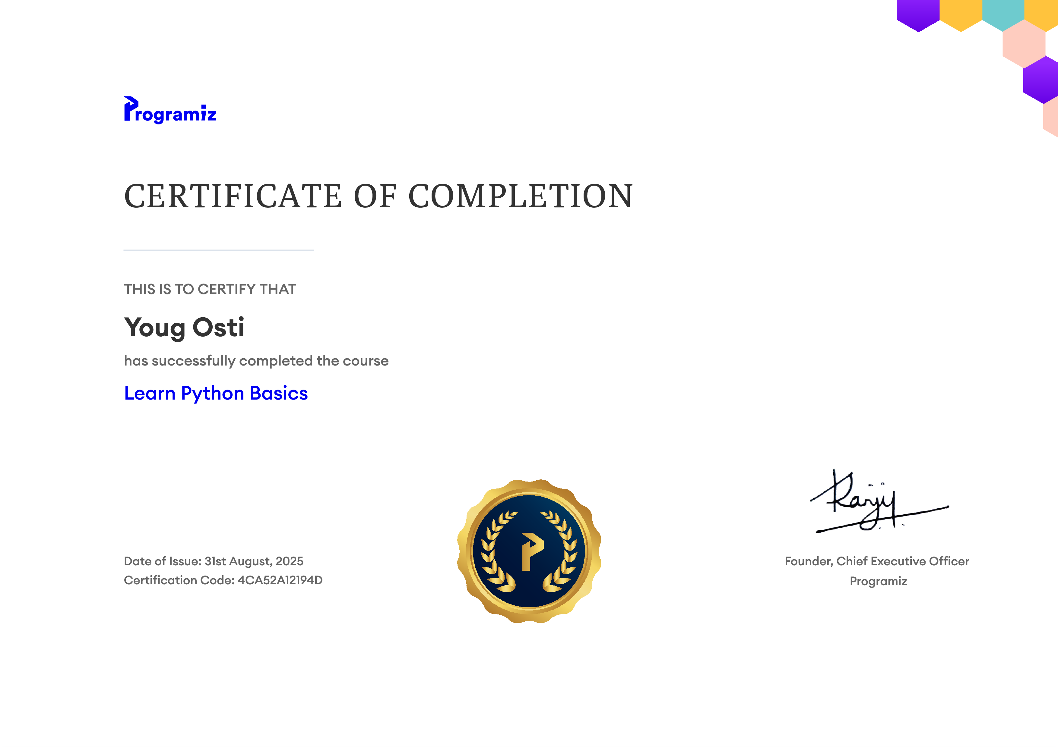 User Certificate