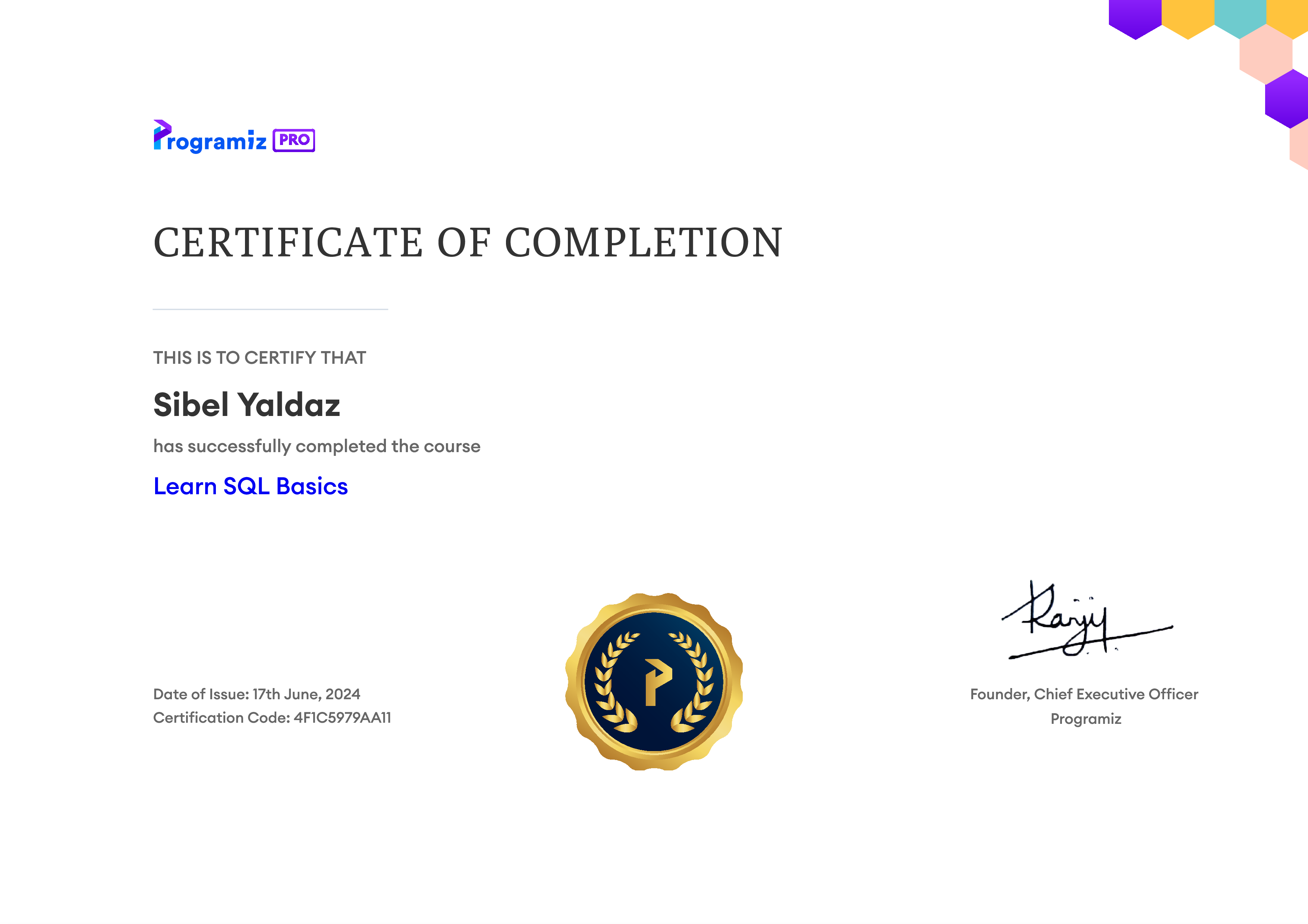 User Certificate