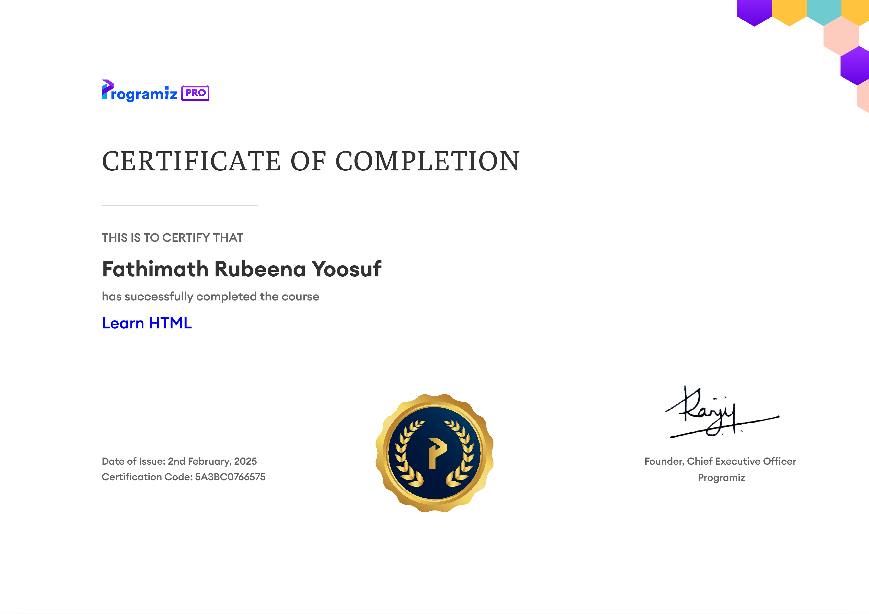 User Certificate