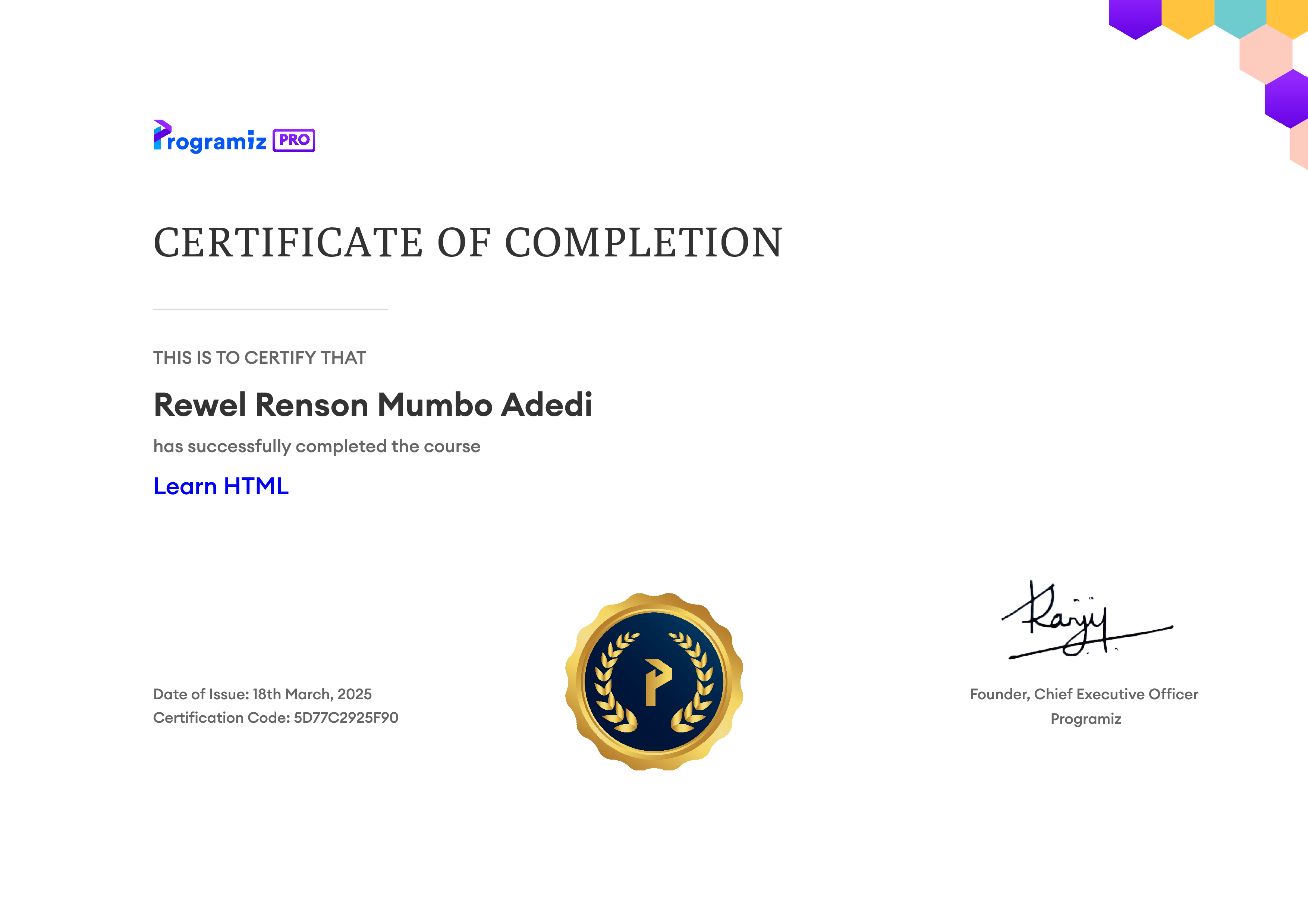 User Certificate