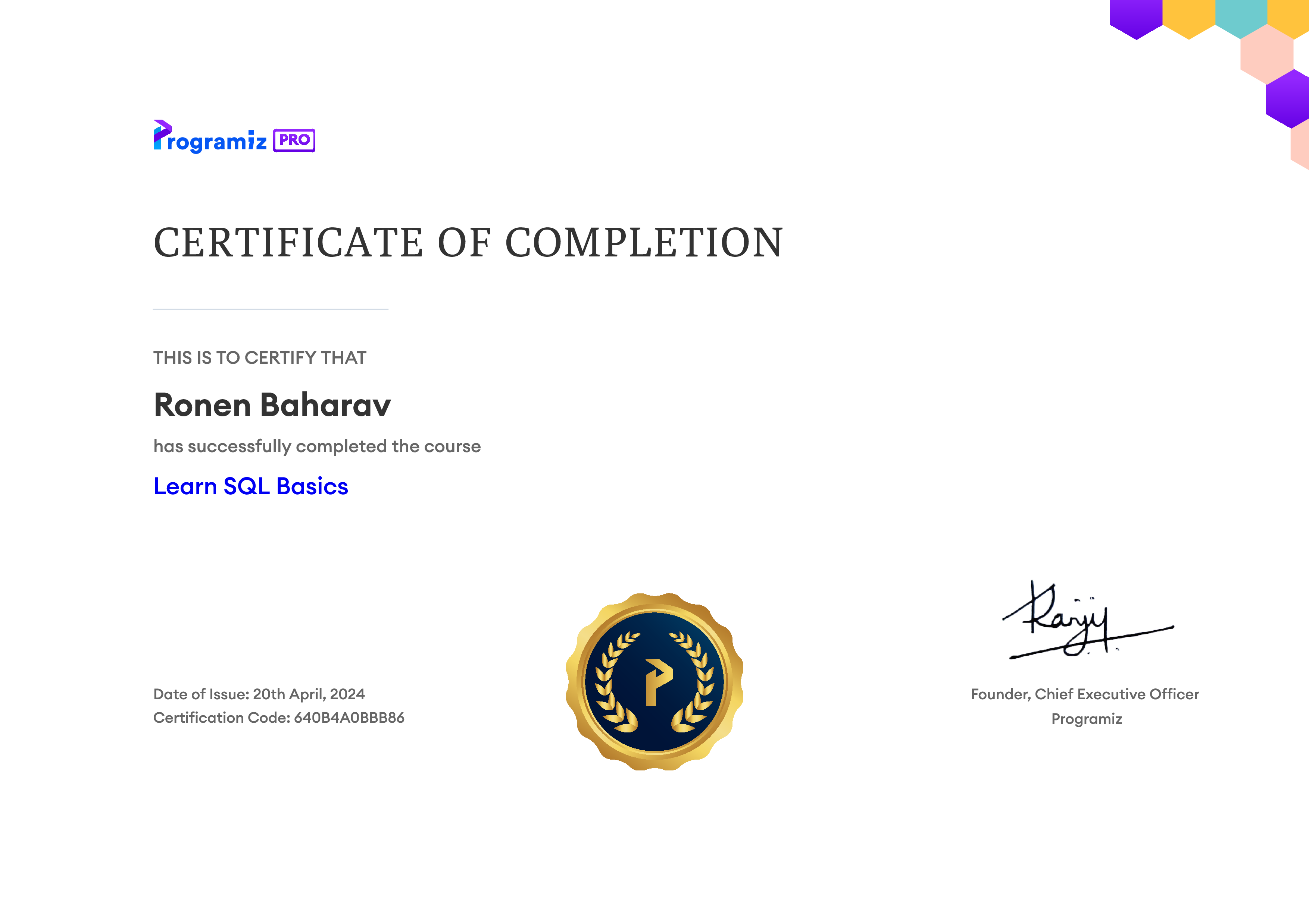 User Certificate