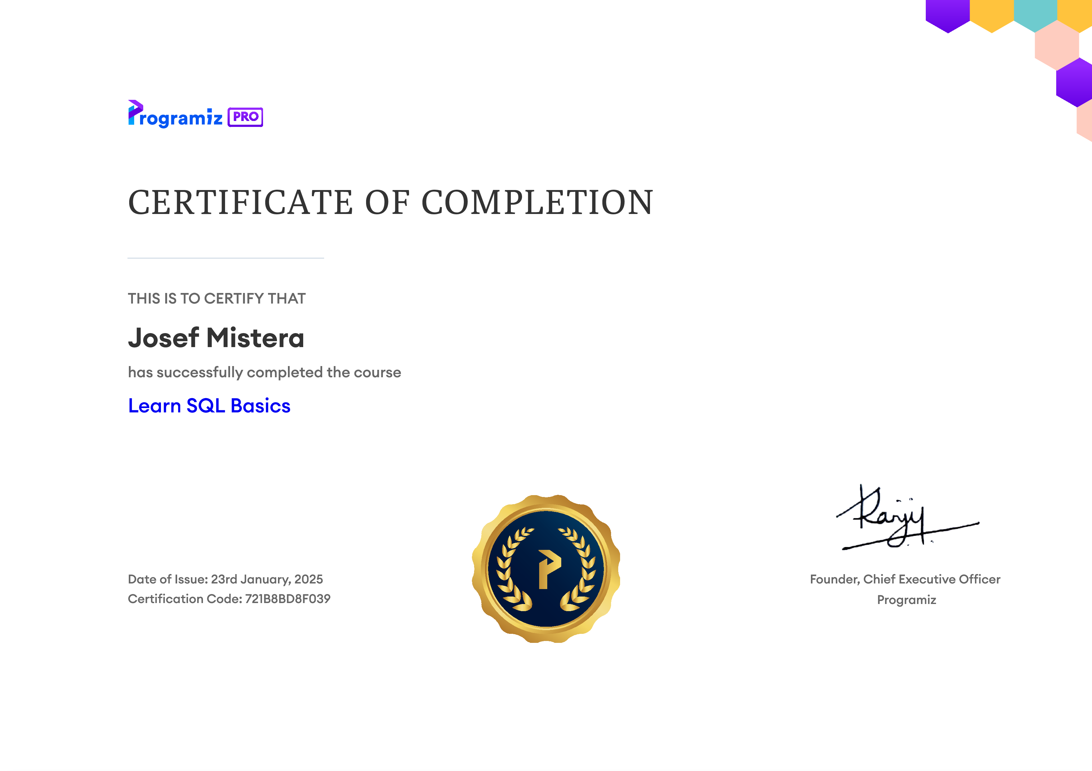 User Certificate