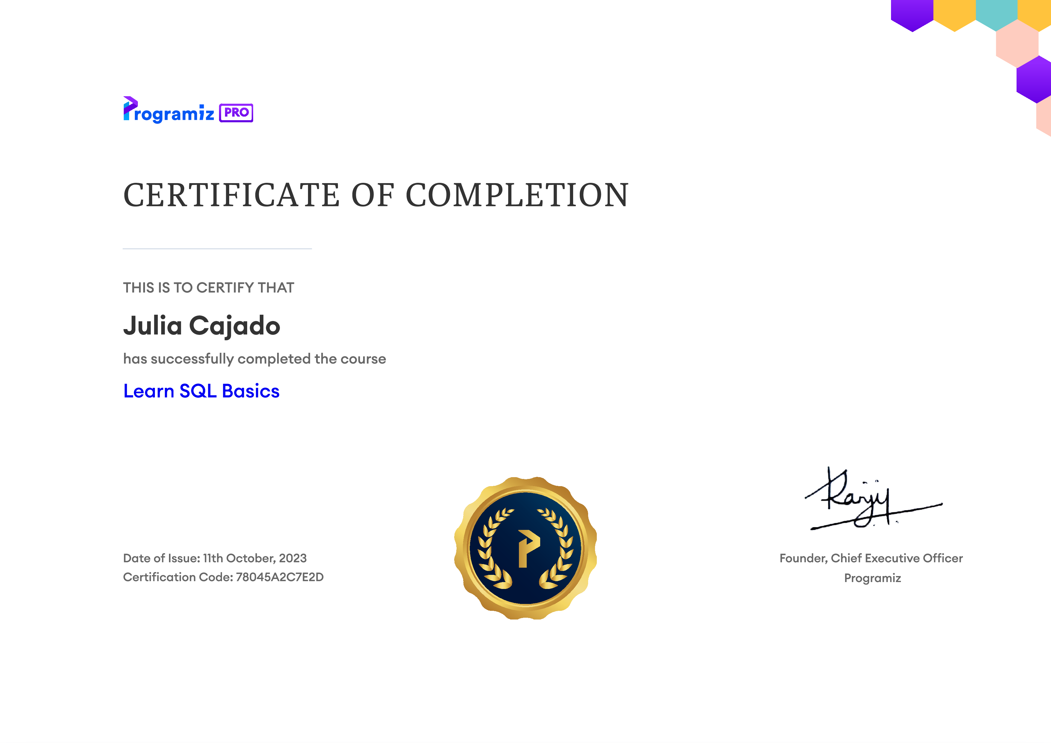 User Certificate