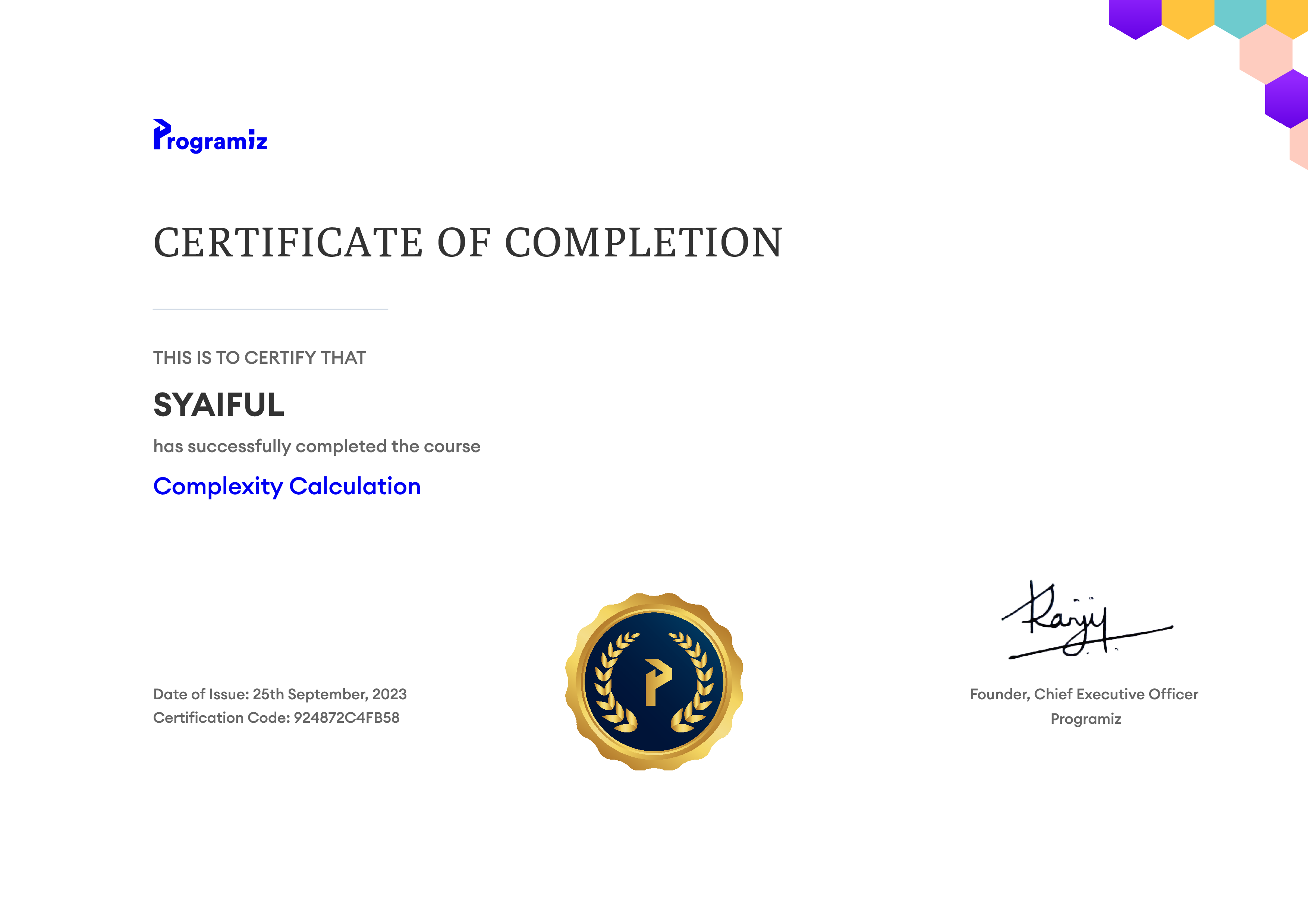 User Certificate