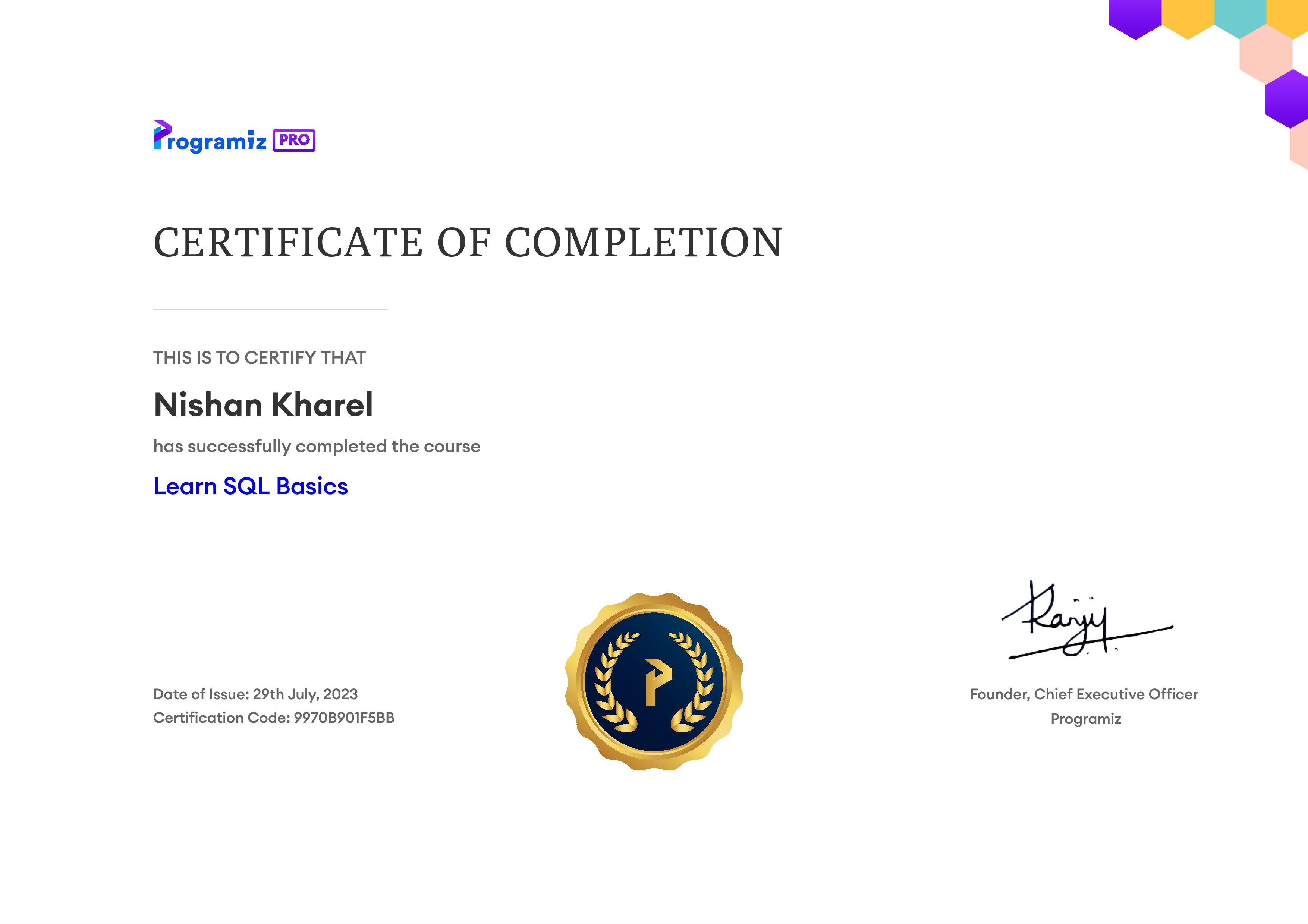 User Certificate