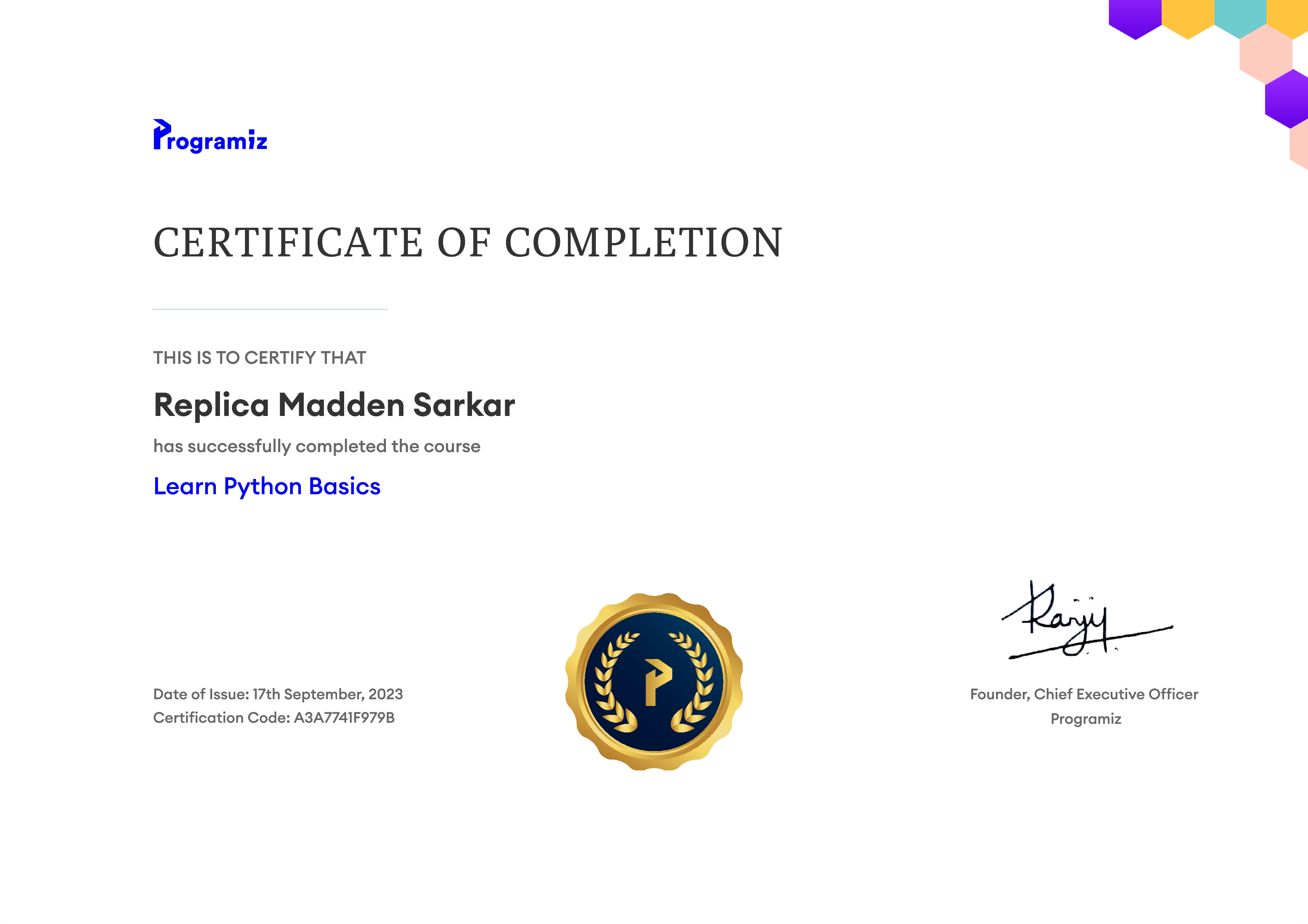 User Certificate