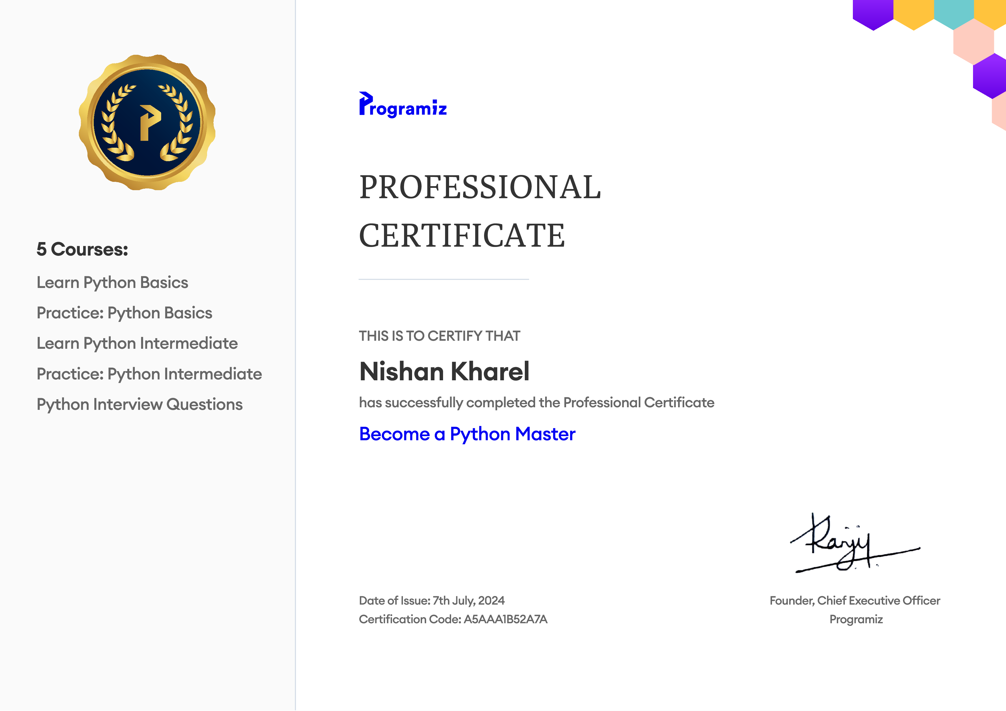User Certificate