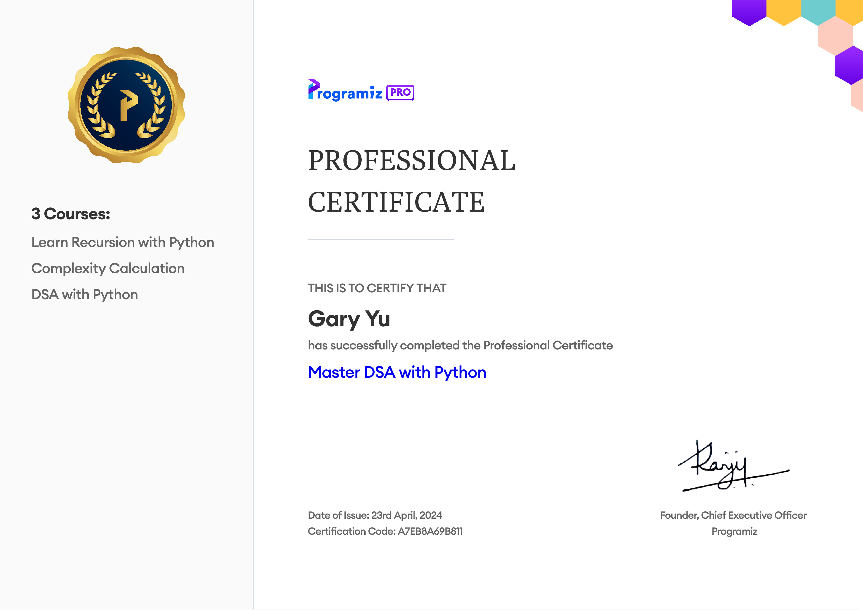 User Certificate