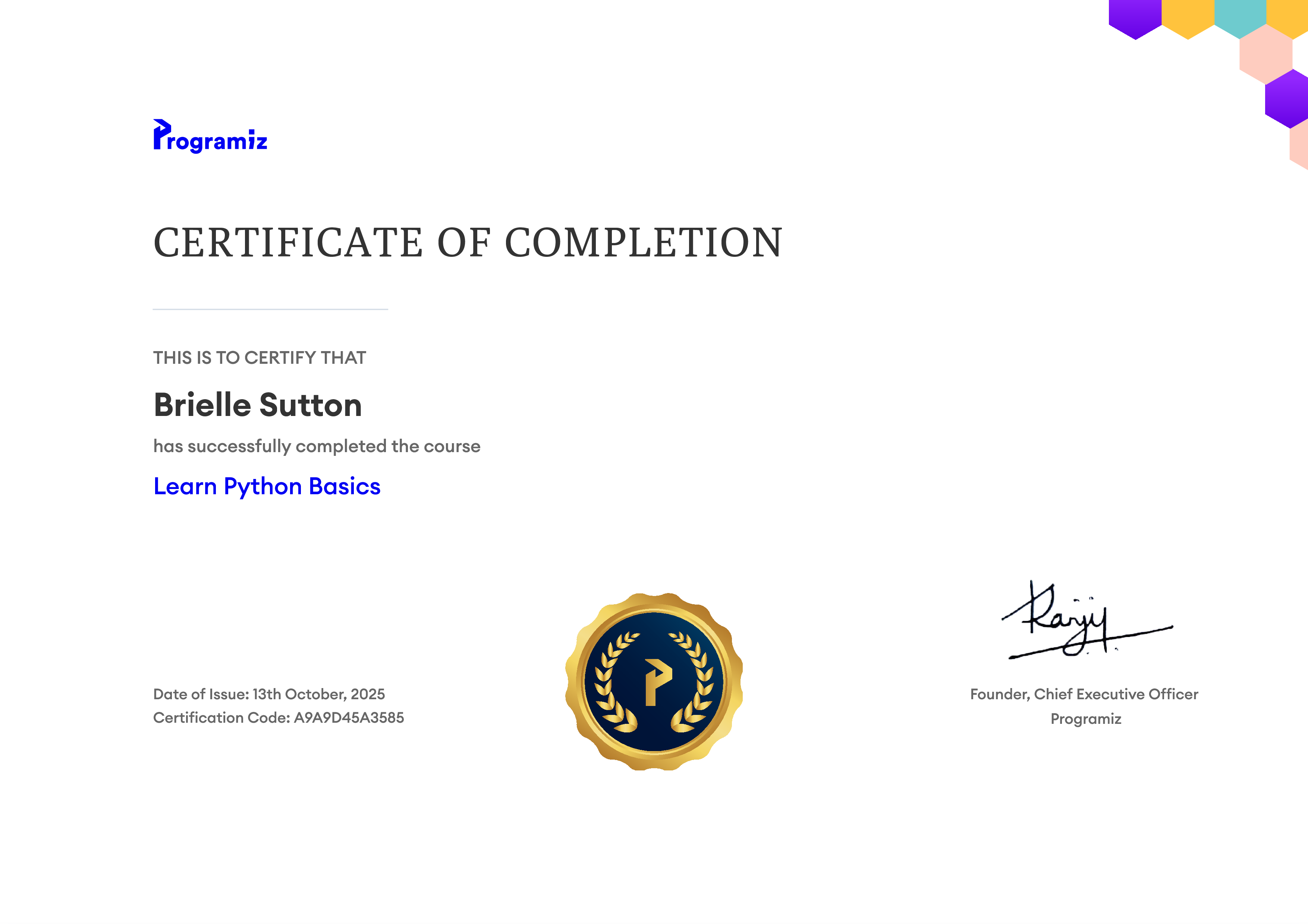 User Certificate