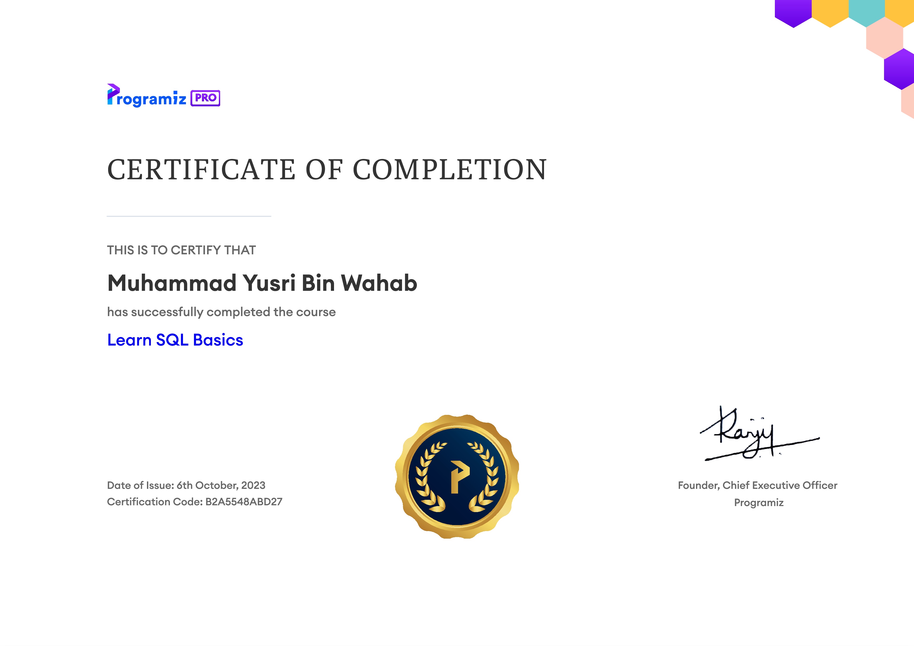 User Certificate
