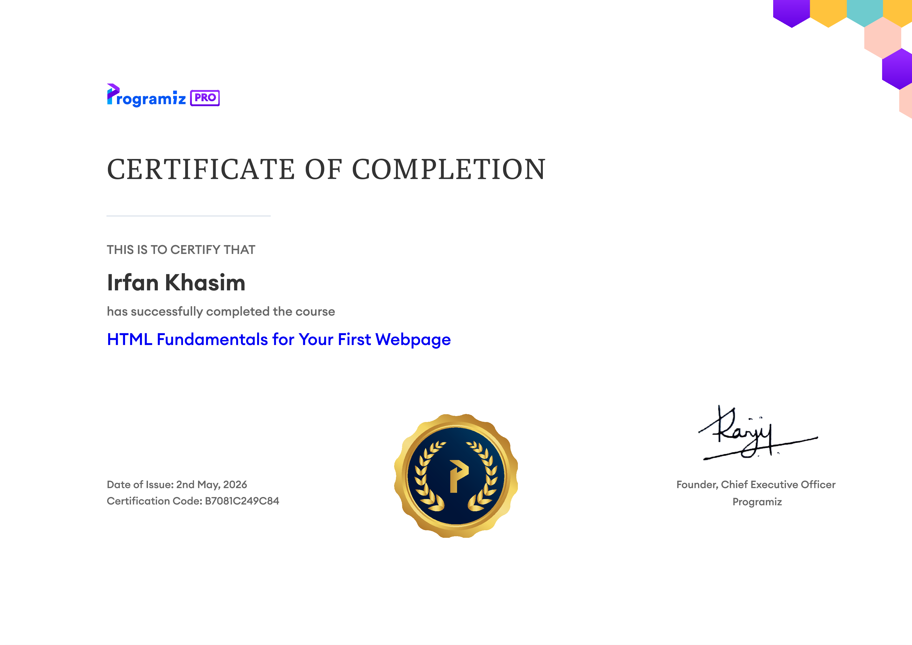 User Certificate