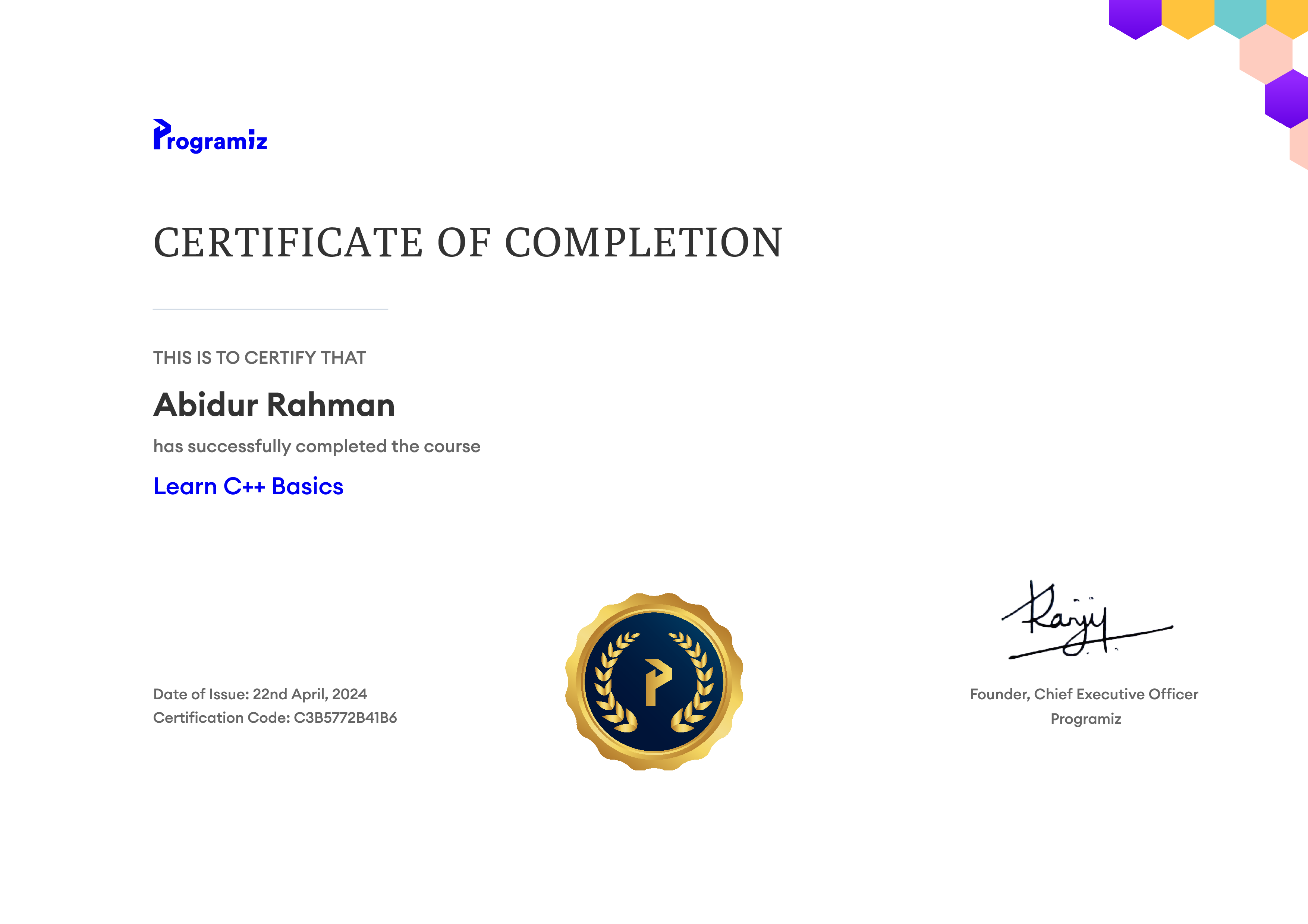 User Certificate