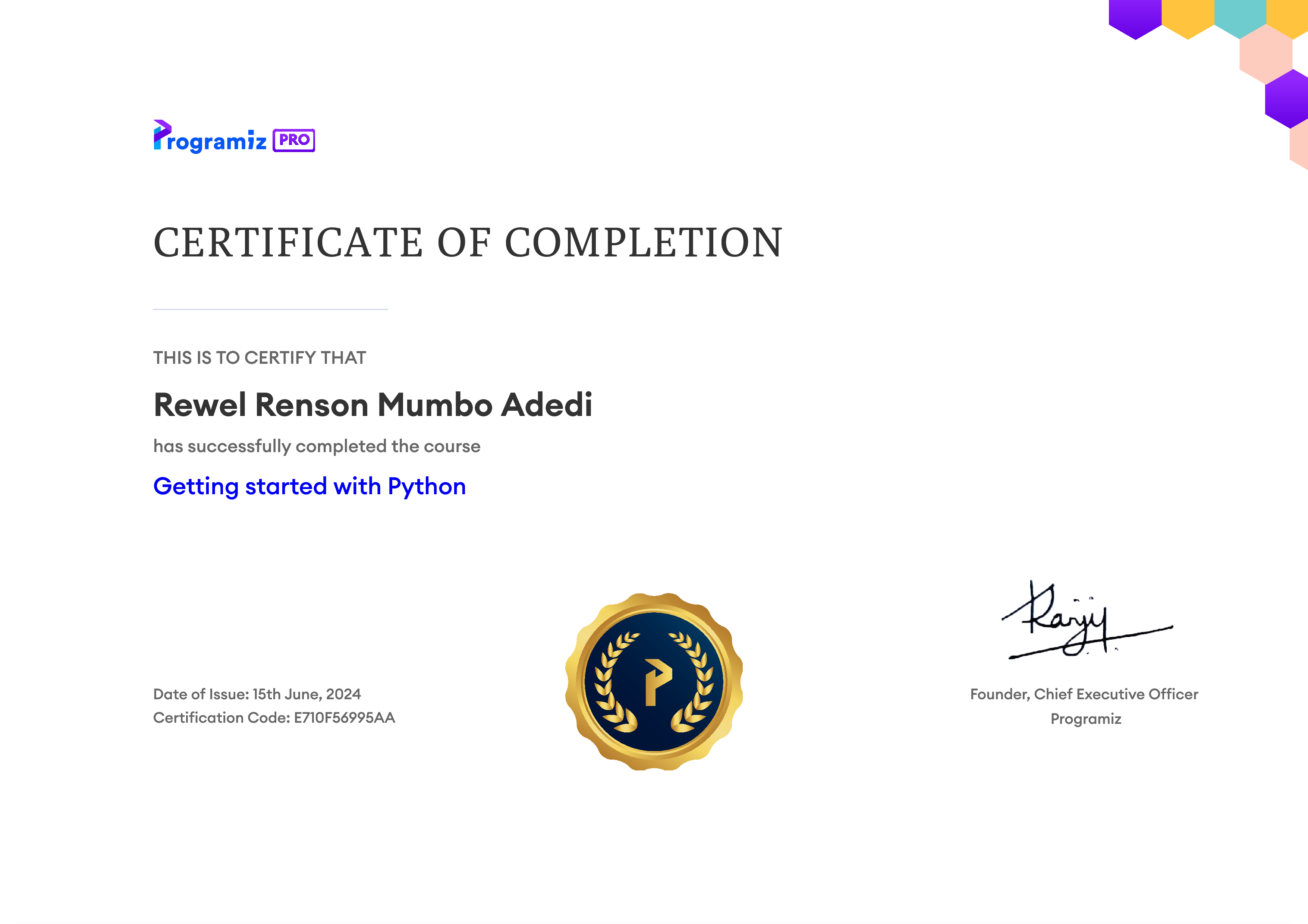 User Certificate