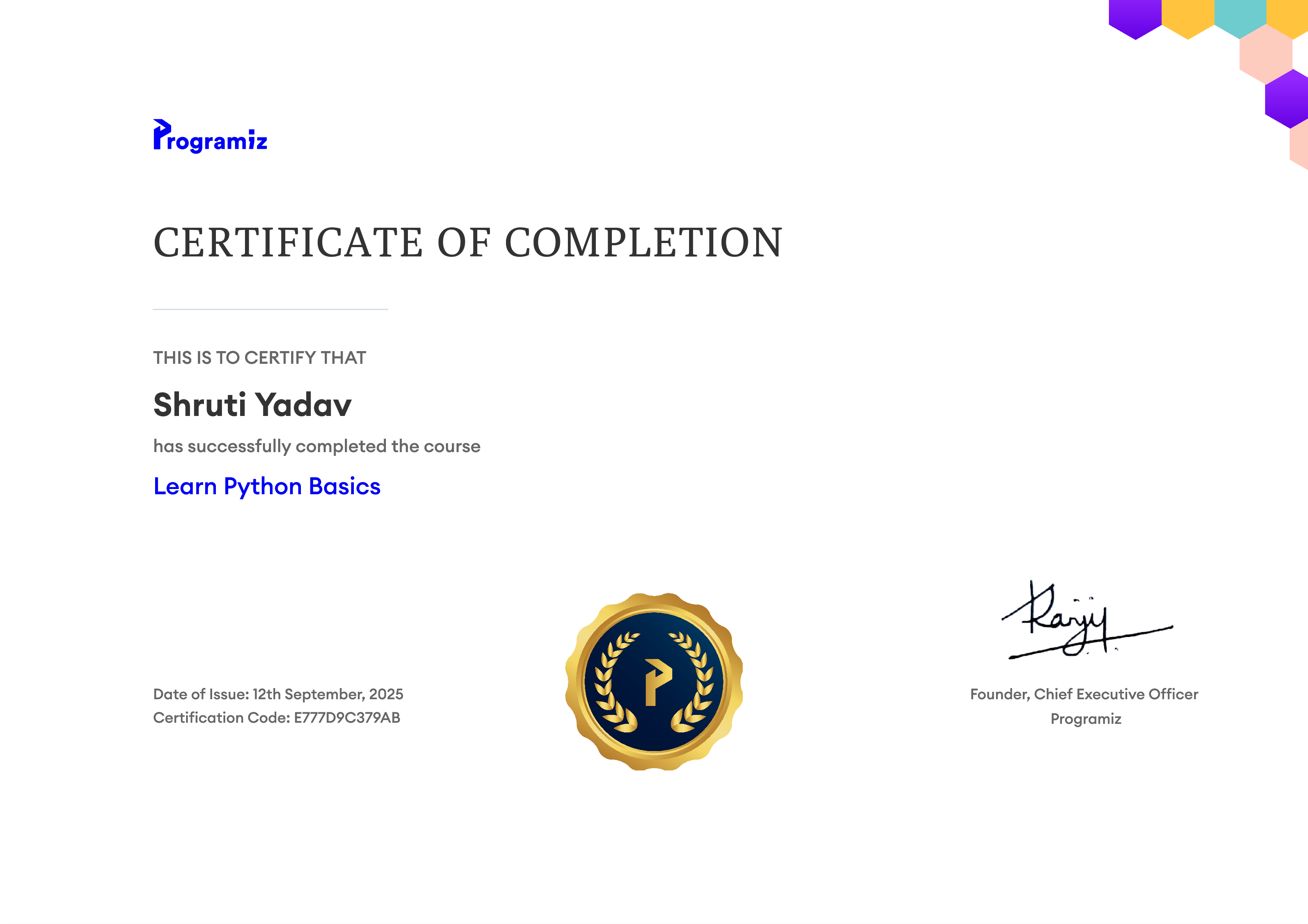 User Certificate