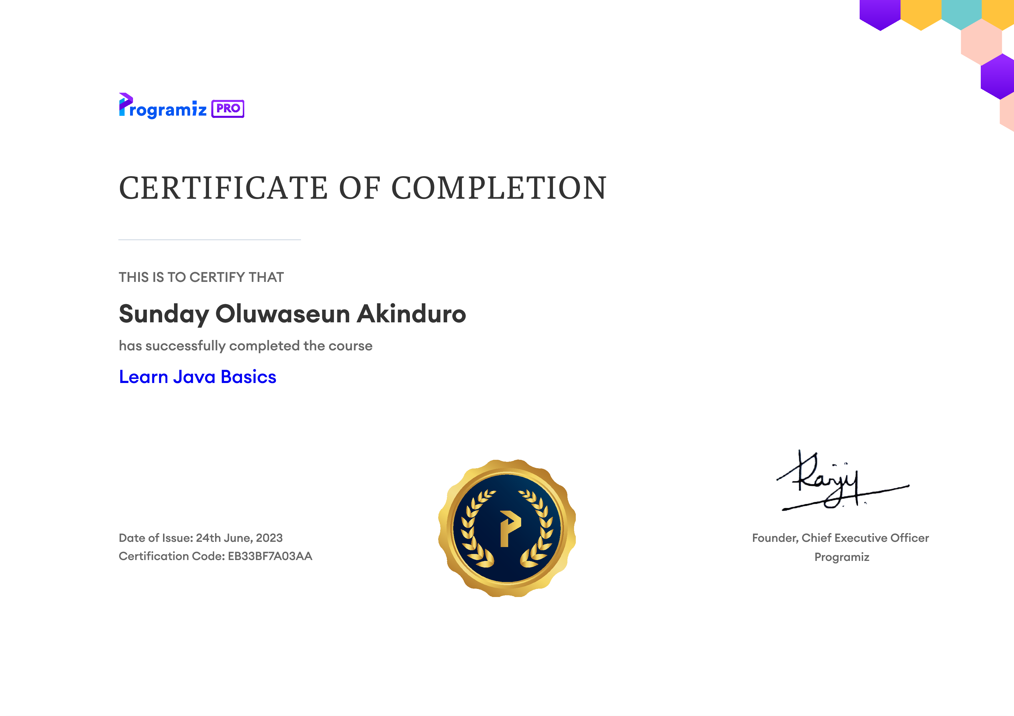 User Certificate