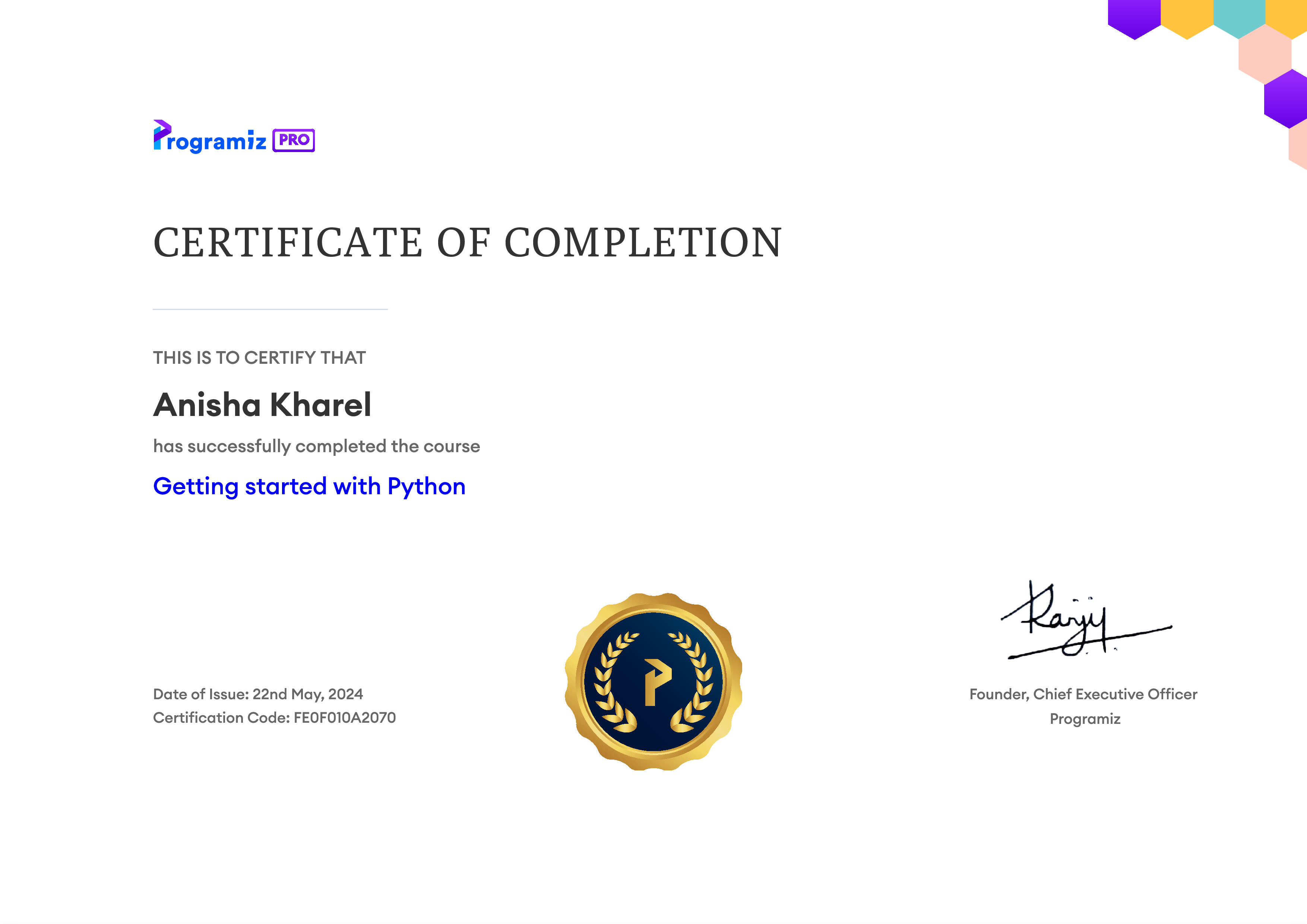 User Certificate